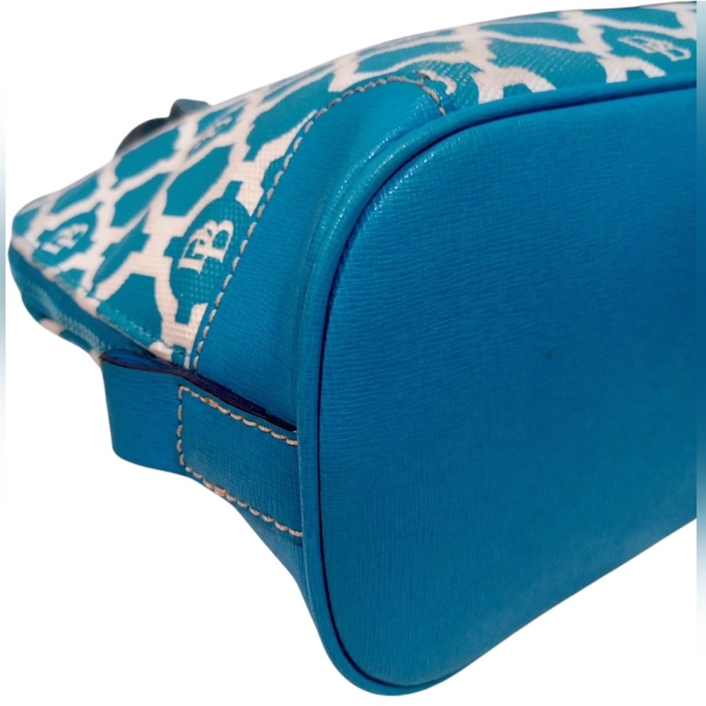 Dooney & Bourke Teal and White Satchel - Picture 8 of 9